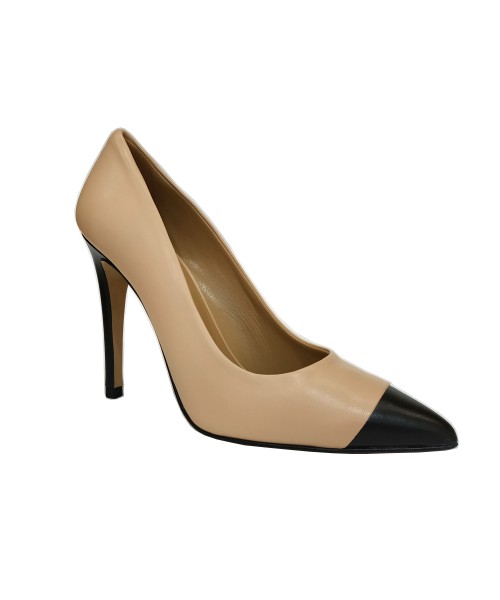 PHILIPPE LANG - 925 NUDE AND BLACK LEATHER PHILIPPE LANG - 925 NUDE AND BLACK LEATHER